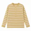 Nueva colección de otoño: Camiseta de manga larga a rayas, de cuello redondo y color liso para hombre, estilo coreano, casual, corte holgado y elegante sin esfuerzo