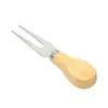 Cuchillo para Queso con Mango de Madera Cuchillo para Queso Mantequilla Pizza Herramientas de Repostería Juego de Cuchillo y Tenedor para Queso Acero Inoxidable Postre Uso Doméstico