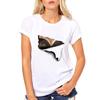 Roupas Femininas Primavera e Verão Sexy Músculo Falso 3D Moda Estampa Criativa Camiseta de Manga Curta Gola Redonda Top Solto Feminino