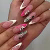 Uñas postizas de Halloween más vendidas en Europa y América, uñas postizas estilo francés de telaraña de araña fantasma, uñas postizas al por mayor