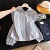Foto Real de la Nueva Colección Primavera 2026 Estilo Holgado Patchwork Encaje con Capucha Protección Solar Camisa Versátil Cárdigan Top para Mujer