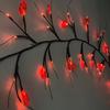 Lámpara de árbol de simulación de ratán LED de Halloween, lámpara de ratán con diseño de calabaza, murciélago araña, atmósfera de festival fantasma, lámpara de árbol decorativa