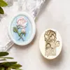 Sello de Cera con Relieve Artístico Floral de Latón Macizo Sello de Cera Patrón de Flor Sello para Diario de Boda Venta al por Mayor