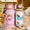 Linda taza térmica de acero inoxidable de nuevo estilo con pajita para niñas, alto valor estético, taza especial para estudiantes y niños que van a la escuela