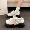 Zapatos de plataforma de suela gruesa para panadería de mujer, combinan con todo, novedad 2024, para pies pequeños, zapatos de papá pequeños, zapatos de panda blanco y negro