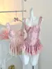 Dulce Barbie Puro Deseo Estampado Floral Dulce Corsé de Ballena Adelgazante Push-Up Ropa de Dormir Sexy