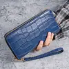 Billetera Larga para Mujer Estilo Nuevo 2026, Cartera de Mano Elegante con Patrón de Cocodrilo, Bolso de Mano Retro de Moda para Mujer