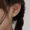 S999 plata de ley bola de purpurina personalidad clavo de oreja femenino luz de lujo nicho simple moda alta gama pendientes explosivos al por mayor