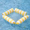 Colchonete Flutuante Inflável de Malha de Quatro Grades Dobrável para Exterior com Encosto Cadeira de Piscina Flutuante Inflável para Água Cadeira de Descanso Cama Flutuante