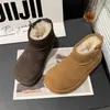 Zapatos de Nieve Birkenstock Algodón para Mujer Felpa 2026 Invierno Más Terciopelo Engrosados Cálidos Suela Gruesa Botines Cortos Cuero Escarchado Elegantes