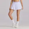 Falda de Tenis Estilo Nuevo para Mujer, Verano Running Anti-Exposición Deportiva Cintura Alta Bloqueo de Color Costilla Adelgazante Falda Shorts de Bádminton