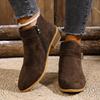 Botas Romanas Retro Transfronterizas para Mujer 2025 Otoño e Invierno Nuevas Talla Grande Tacón Grueso Punta Fina Botas Color Nude Calzado para Mujer Listo para Venta al por Mayor