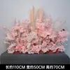 Arreglo floral de piso para boda, decoración de fila de flores rosas, flores de boda, flores artificiales, decoración de pasillo, ambientación, arte floral de escenario T