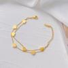 Pulsera Simple Love de Doble Capa para Mujer, Moda Versátil, Estilo Coreano, Acero de Titanio Dorado 18K, Diseño Nicho, Pulsera Corazón de Durazno