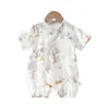 Traje de Monje de Gasa de Verano para Bebé, Mono de una Pieza para Bebé, Delgado, de Manga Corta, Ropa Transpirable de Verano para Hombres y Mujeres