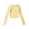 Camiseta Sexy de Manga Larga Calada Estilo Puro Deseo para Mujer, Nueva Camisa Básica de Primavera Ajustada, Top Corto Versátil de Moda