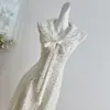 Comercio Exterior Transfronterizo Aliexpress Ropa de Mujer Estilo Francés Suave Vestido de Verano Floral Ceñido a la Cintura Vestido Elegante Adelgazante de Cuello Cuadrado