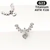 Accesorios de Tachuelas para Labios de Circonita de Cobre Transfronterizos, Aretes de Hilo Externo M0.9 con Cadena de Corazón, Accesorios de Tachuelas para Hélice Auricular, Joyería