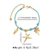Zb0410 Colgante de Estrella de Mar y Concha de Acero Inoxidable para Playa de Verano, Color Dorado 14K Electrochapado, Cordón de Conservación de Color, Collar y Pulsera para Mujer
