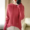 Nuevo suéter tejido, top verde de manga larga para mujer, sudadera transfronteriza, suéter con capucha para mujer, estilo otoño, con cordones, fresco y elegante, para adultos