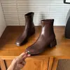 Botines Meilad para mujer, nueva colección otoño/invierno 2026, tacón grueso, estilo británico retro, botas versátiles de caña baja ajustadas