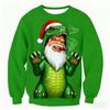 Ropa Casual para Hombre Tallas Grandes Otoño e Invierno Estampado Navideño 3D Suéter Holgado de Cuello Redondo Sudadera Estilo Nuevo Estación Internacional Transfronteriza
