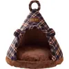 Ninho de Gato Transfronteiriço Outono e Inverno Novo Estilo Tenda Escovada Estilo Britânico Ninho de Gato Casa Quente de Inverno Ninho de Cachorro Suprimentos para Animais de Estimação