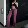 Calça Esportiva Fitness Yoga Pilates Drapê Super Confortável com Zíper para Meninas Latte Pura para Mulheres com Cintura Pequena