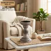 País Americano Simples Retrô Coluna Romana Castiçal de Madeira Decoração Ornamento Banquete Mesa de Jantar Ornamento Adereço de Foto