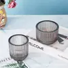 Copo de Vidro para Vela de Parede Grossa de Camada Dupla Fundo Espesso Suporte para Vela de Aromaterapia Estilo Europeu Friso Vertical Copo de Vidro para Vela de Parede Grossa Copo de Vidro para Vela com Fundo Curvo