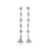 Joyas hechas a mano DIY aretes de perlas, accesorios para aretes, aretes largos dinámicos elegantes, circonita microincrustada al por mayor