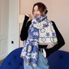Novo Cachecol Quente de Outono e Inverno para Mulheres, Versátil no Inverno, Cachecol de Corrente Espessado de Falso Caxemira, Xale de Uso Duplo, Macio e à Prova de Frio