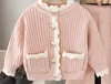 Conjunto de Suéter y Cárdigan de Punto para 9 Niñas, Nuevo Estilo Otoño 2025, Conjunto de Dos Piezas para Niñas Pequeñas, Conjunto de Cárdigan de Punto