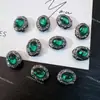 Caixa Mágica Oval Cravejada de Diamantes Anel Rosto de Ovo de Pombo com Oito Furos Zircônio Pulseira de Miçangas DIY Colar Contas Espaçadoras Acessórios Olho de Gato