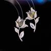 Novos Brincos de Tulipa de Zircônia Micropavimentada de Luxo Agulha de Prata S925 Elegantes Luxo Acessível Brincos de Flor High-End