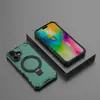 Para Apple iphone16 Funda Protectora con Soporte Resistente a Caídas Anillo de Rejilla Funda para Teléfono Apple 16PLUS