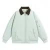 Estilo Casal Outono e Inverno Jaqueta de Trabalho Roupas de Algodão Juventude Tendência Versátil Exterior Gola Reversível Casaco de Algodão Jaqueta Acolchoada Masculina Masculina