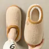 Zapatos de Algodón de Invierno para Hombres y Mujeres, Modernos, Cálidos, que Cubren el Talón, para el Hogar en Interiores, con Cubierta de Felpa en la Puntera, para Pareja, Suela Gruesa, Antideslizantes, Pantuflas de Algodón para Exteriores