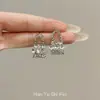 Aretes de Bolso Coreanos Azul Fresco con Diamantes Brillantes, Pequeño Aroma, Lujo Exquisito Accesible Elegante, Aretes de Alta Gama Elegantes y Dulces