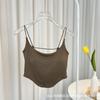 Sexy Espalda hueca belleza espalda tirantes enterizo copa fija chaleco ropa exterior para mujer top ajustado ropa interior de fondo Algodón