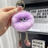 Lindo Conejo Rex de Peluche Llavero para Coche Colgante con Piernas Largas y Bolitas de Carbón Pequeñas, Adorno de Piel para Mochila de Bola de Felpa Regalo