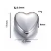 Cuentas de acero inoxidable tridimensionales con forma de corazón con agujero pasante pulido lateral para joyería DIY collar
