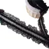 Renda elástica bilateral preta e branca de 5 cm de largura, acessórios de renda, gola, punhos, decoração DIY feita à mão para bonecas