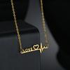 Suministro Transfronterizo de Venta Caliente Estilo Ins Latido del Corazón Amor Collar de Acero de Titanio para Mujer Collar Electrocardiograma Joyería