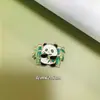 Insignia de Pin Metálica de Panda de Sichuan Lindo Bambú Verde Sandía Broche para Ropa de Panda Premio Estudiantil Decoración para Mochila Escolar
