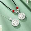 Fabricante Plata Pura S999 Brújula de los Ocho Tesoros Antiguos Collar de Plata Esterlina Nuevo Estilo Chino Carácter de la Fortuna Colgante Retro Collar de Cadena para Clavícula