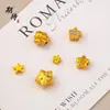 Acessórios Estrela de Cinco Pontas Coloridos Cravejados com Diamantes de Alta Retenção de Cor, Joias Douradas com Acabamento de Areia, Acessórios Estrela de Cinco Pontas Estilo Astronauta
