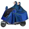 Capa de Chuva para Motos Elétricas, Individual ou Dupla, Masculina e Feminina, Tamanho Grande e Espessa, Poncho de Chuva Longo de Corpo Inteiro para Patinetes Elétricos