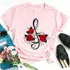 Nueva Harajuku Mujer;s Camiseta Moda Creativa Reose Musical