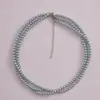 Collar choker estilo Xiaoxiang de perlas de imitación 4 mm cuentas de mijo tres capas apiladas cadena de clavícula cadena de bolas multicapa collar de bolas
